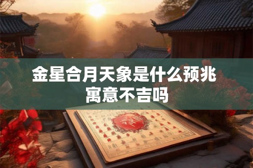金星合月天象是什么预兆 寓意不吉吗 金星合月天象是什么预兆 寓意不吉吗