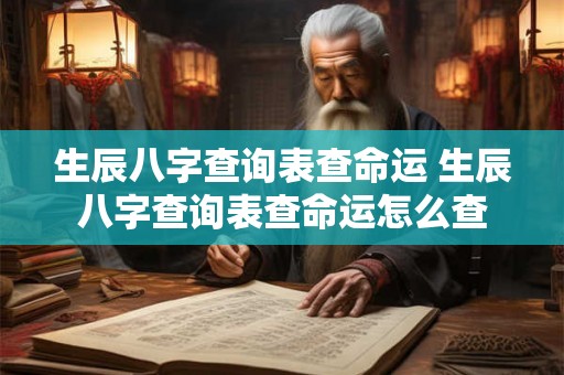 生辰八字查询表查命运 生辰八字查询表查命运怎么查