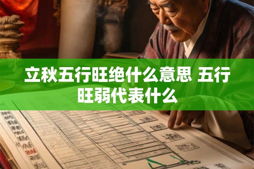 立秋五行旺绝什么意思 五行旺弱代表什么 立秋五行旺绝什么意思 五行旺弱代表什么