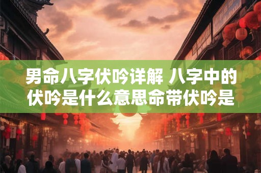 男命八字伏吟详解 八字中的伏吟是什么意思命带伏吟是好事还是坏事 男命八字伏吟详解 八字中的伏吟是什么意思命带伏吟是好事还是坏事