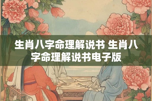 生肖八字命理解说书 生肖八字命理解说书电子版 生肖八字命理解说书 生肖八字命理解说书电子版
