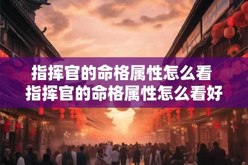 指挥官的命格属性怎么看 指挥官的命格属性怎么看好坏 指挥官的命格属性怎么看 指挥官的命格属性怎么看好坏