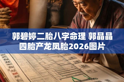 郭碧婷二胎八字命理 郭晶晶四胎产龙凤胎2026图片