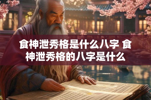 食神泄秀格是什么八字 食神泄秀格的八字是什么 食神泄秀格是什么八字 食神泄秀格的八字是什么