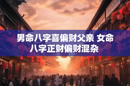 男命八字喜偏财父亲 女命八字正财偏财混杂 男命八字喜偏财父亲 女命八字正财偏财混杂