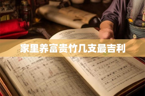 家里养富贵竹几支最吉利
