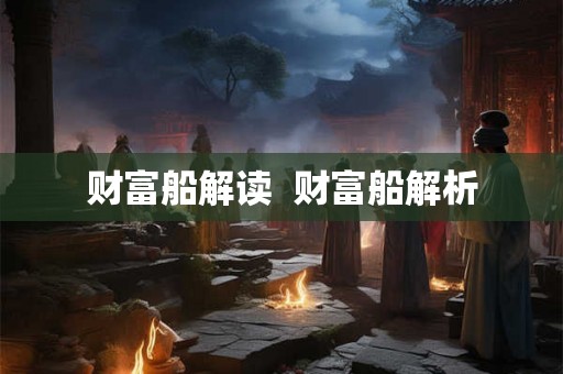 财富船解读 财富船解析 财富船解读 财富船解析
