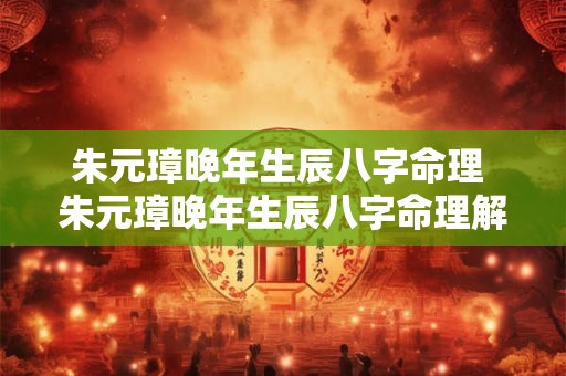 朱元璋晚年生辰八字命理 朱元璋晚年生辰八字命理解析
