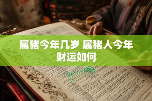 属猪今年几岁 属猪人今年财运如何 属猪今年几岁 属猪人今年财运如何