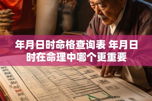 年月日时命格查询表 年月日时在命理中哪个更重要