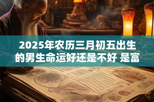 2025年农历三月初五出生的男生命运好还是不好 是富贵命吗
