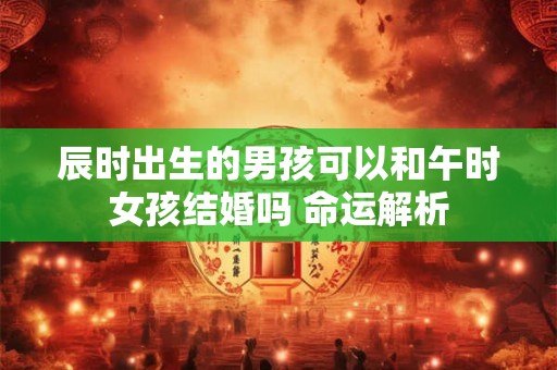 辰时出生的男孩可以和午时女孩结婚吗 命运解析 辰时出生的男孩可以和午时女孩结婚吗 命运解析