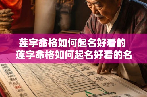 莲字命格如何起名好看的 莲字命格如何起名好看的名字 莲字命格如何起名好看的 莲字命格如何起名好看的名字