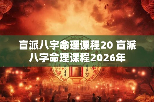 盲派八字命理课程20 盲派八字命理课程2026年 盲派八字命理课程20 盲派八字命理课程2026年