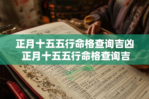 正月十五五行命格查询吉凶 正月十五五行命格查询吉凶是什么 正月十五五行命格查询吉凶 正月十五五行命格查询吉凶是什么