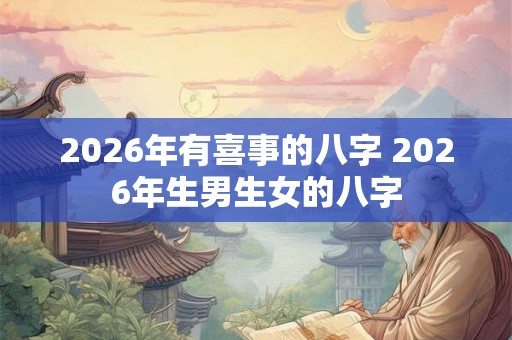2026年有喜事的八字 2026年生男生女的八字