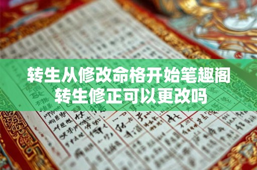 转生从修改命格开始笔趣阁 转生修正可以更改吗 转生从修改命格开始笔趣阁 转生修正可以更改吗