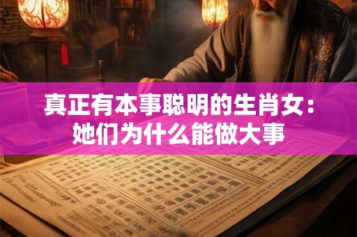 真正有本事聪明的生肖女：她们为什么能做大事
