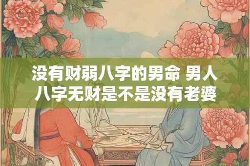 没有财弱八字的男命 男人八字无财是不是没有老婆 没有财弱八字的男命 男人八字无财是不是没有老婆