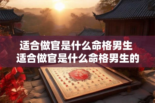 适合做官是什么命格男生 适合做官是什么命格男生的职业 适合做官是什么命格男生 适合做官是什么命格男生的职业