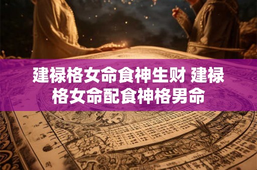 建禄格女命食神生财 建禄格女命配食神格男命