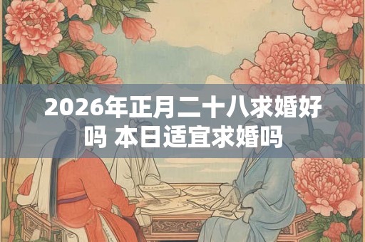 2026年正月二十八求婚好吗 本日适宜求婚吗 2026年正月二十八求婚好吗 本日适宜求婚吗
